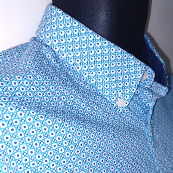 Raging Bull Men's Casual Blue Patterned Slim Fit Shirt, L - Picture 6 of 8